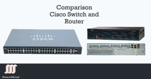 Comparison of a Cisco switch and router side by side.