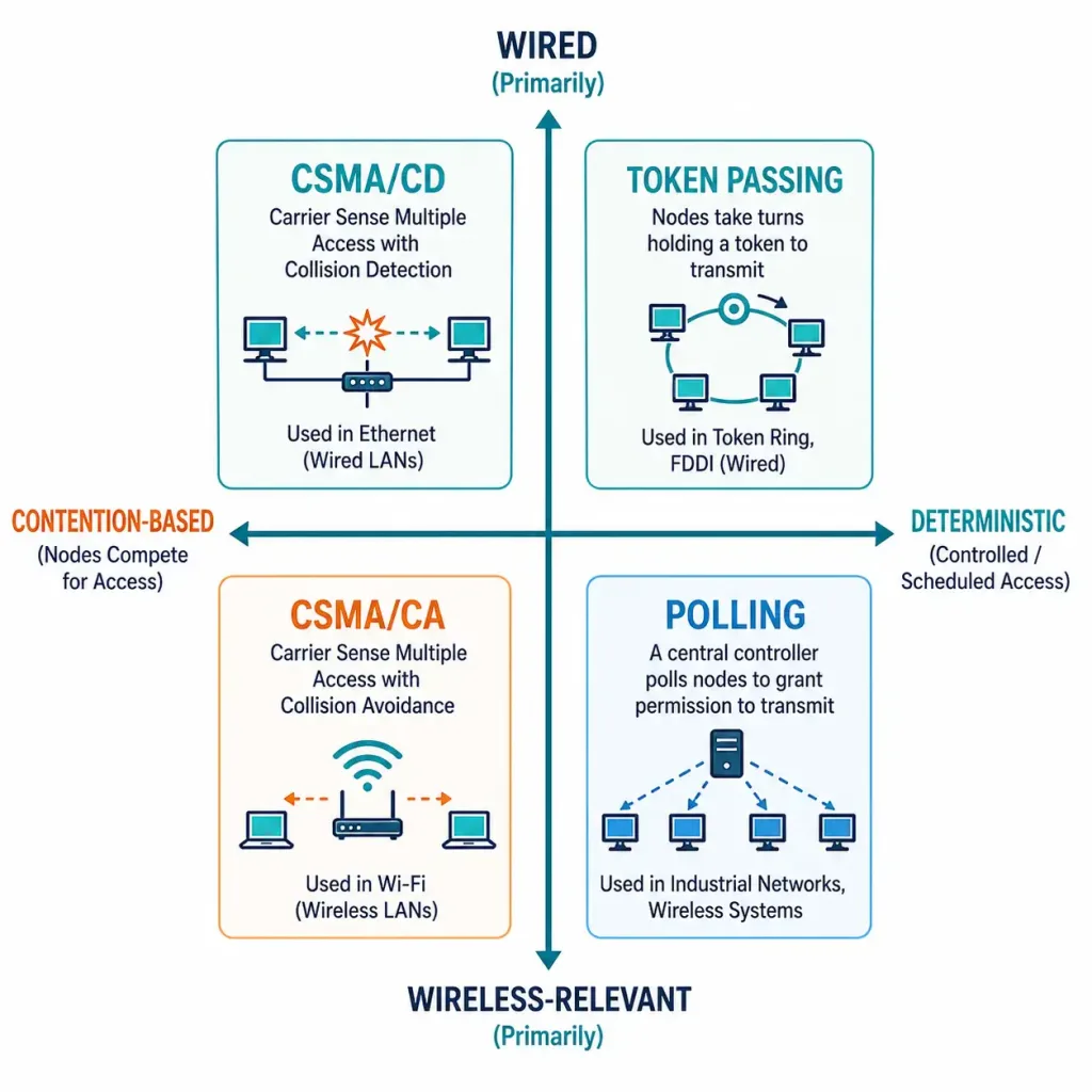 Media Access Control Methods Explained: Csma/Cd, Csma/Ca, Token Passing, And Polling 2 Access Control Methods Media Access Control Methods Explained: Csma/Cd, Csma/Ca, Token Passing, And Polling