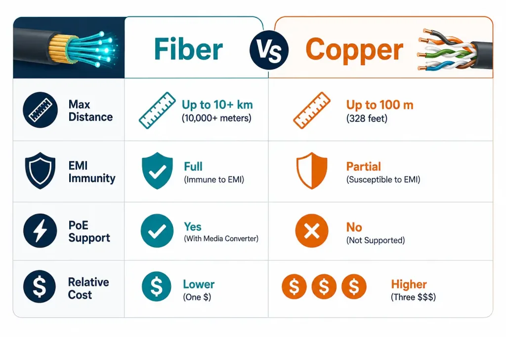 Fiber Vs Copper Cabling: How To Choose The Right One 2 Fiber Vs Copper Comparison Fiber Vs Copper Cabling: How To Choose The Right One