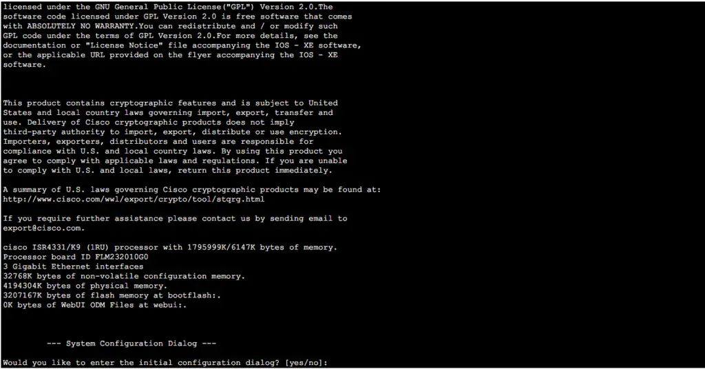 A terminal screen showing Cisco router configuration commands and their outputs, including saving configurations, entering configuration mode, and using shortcut commands.