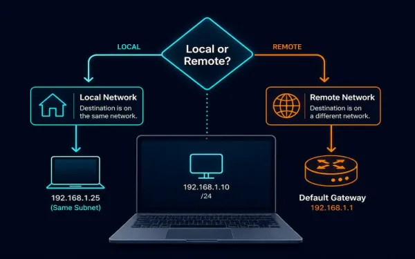 Decision Tree Showing How A Host Determines Local Versus Remote Traffic Forwarding