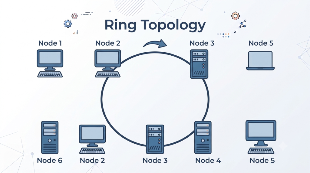 Understanding Network Topology: A Comprehensive Guide 8 Ring Topology With Devices Connected In A Closed Loop