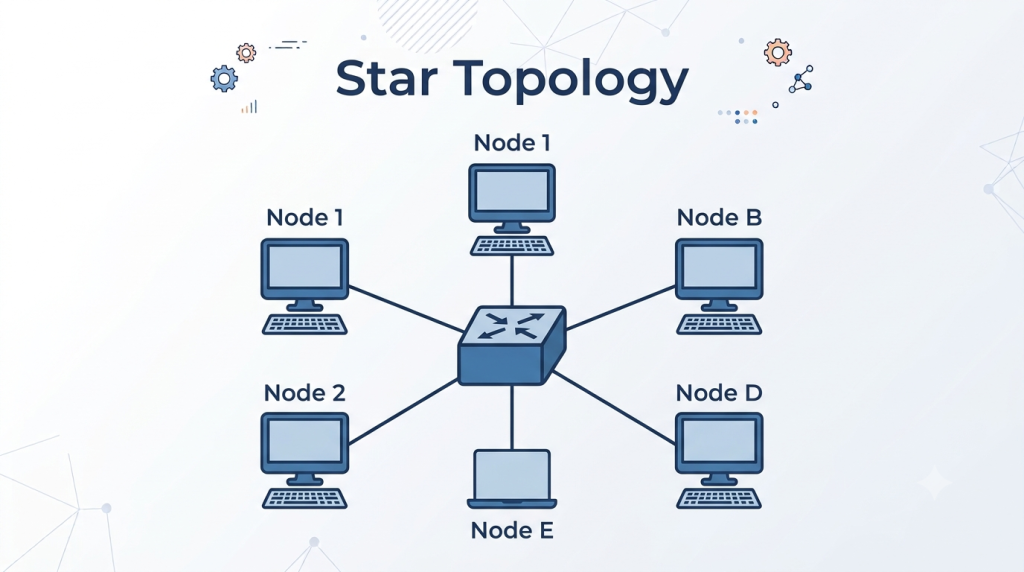 Understanding Network Topology: A Comprehensive Guide 5 Star Topology With Devices Connected To A Central Switch