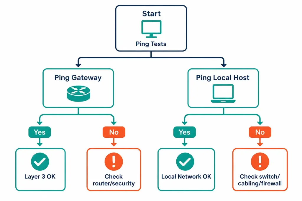 Ping And Traceroute: The Essential Network Troubleshooting Toolkit 3 Decision Tree Interpreting Gateway And Local Host Ping Results