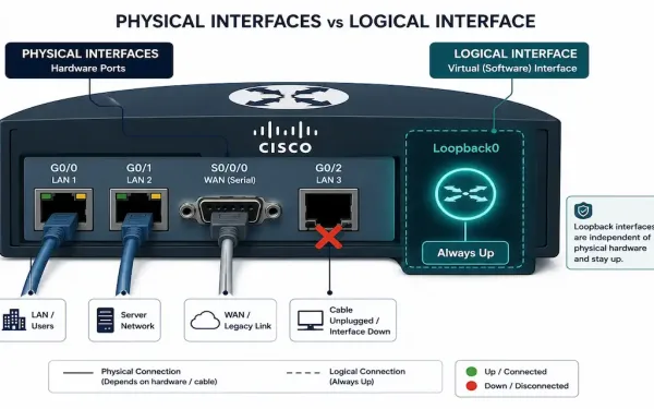 Diagram Showing A Router'S Physical Port Down While Its Loopback Interface Remains Up And Reachable