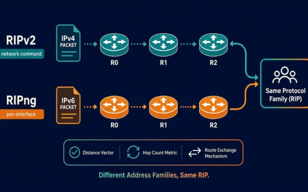 Parallel Diagrams Comparing Ripv2'S Network-Command Model To Ripng'S Per-Interface Model