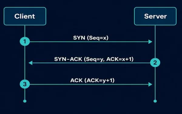 Sequence Diagram Showing The Tcp 3-Way Handshake Between A Client And Server With Correct Sequence And Acknowledgment Numbers
