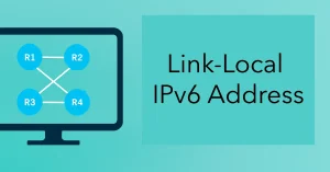 Illustration of interconnected routers demonstrating link-local IPv6 address concept