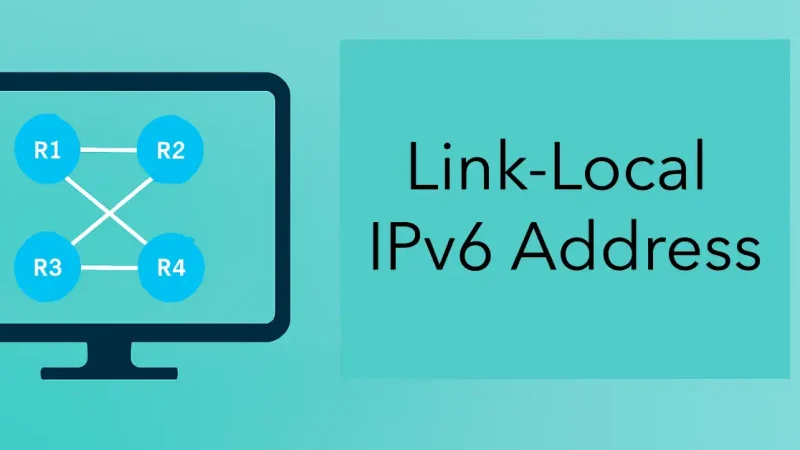 Illustration of interconnected routers demonstrating link-local IPv6 address concept