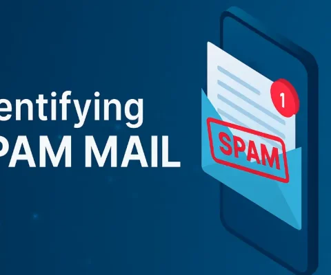 Illustration Of A Smartphone Displaying A Spam Email Notification With The Title 'Identifying Spam Mail'