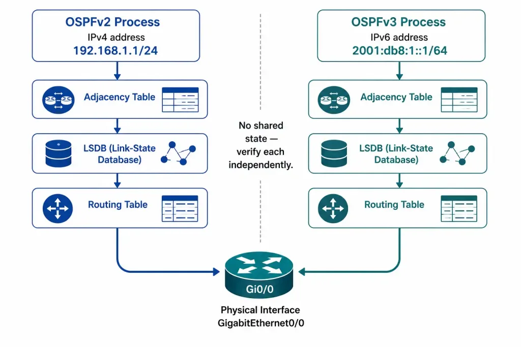Ospfv2 Vs Ospfv3: Key Differences And Similarities 3 Full Comparison Grid Of Ospfv2 Versus Ospfv3 Differences Across Nine Categories, Including The Required Ipv6 Unicast-Routing Command, Per-Interface Multiple Instances, And All Seven Plus Two New Lsa Types