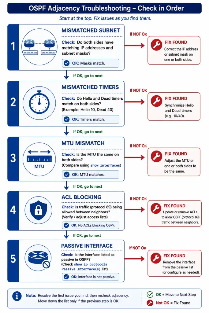 Ospf Troubleshooting And Verification Guide 2 Ospf Adjacency Troubleshooting Checklist Ospf Troubleshooting And Verification Guide