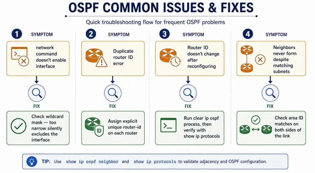 Configure Single-Area Ospfv2: A Comprehensive Guide 5 Single Area Ospf Troubleshooting Decision Flow Configure Single-Area Ospfv2: A Comprehensive Guide