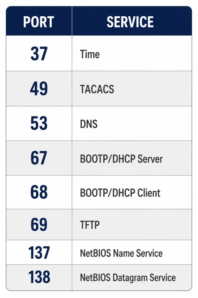 What Is Dhcpv4 Relay? 2 Reference Table Listing The Eight Udp Ports And Services Forwarded By Ip Helper-Address By Default, Including Port 67 For Dhcpv4 Server And Port 68 For Dhcp Client