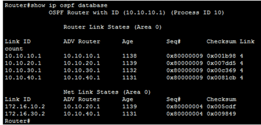 verify OSPF database 1 e1760030309128