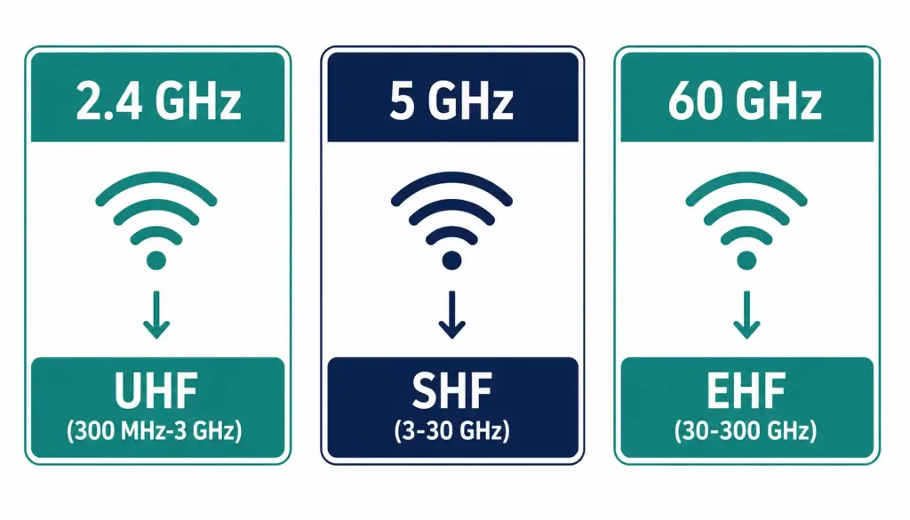 Radio Frequencies: The Itu Band Chart Explained 4 Worked Example Showing How 2.4 Ghz, 5 Ghz, And 60 Ghz Are Each Classified Into Their Correct Itu Band