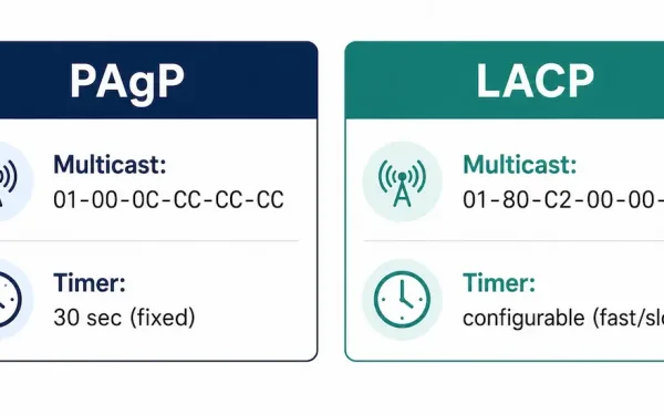 Side-By-Side Comparison Of Pagp And Lacp Showing Their Multicast Addresses And Hello Timer Behavior