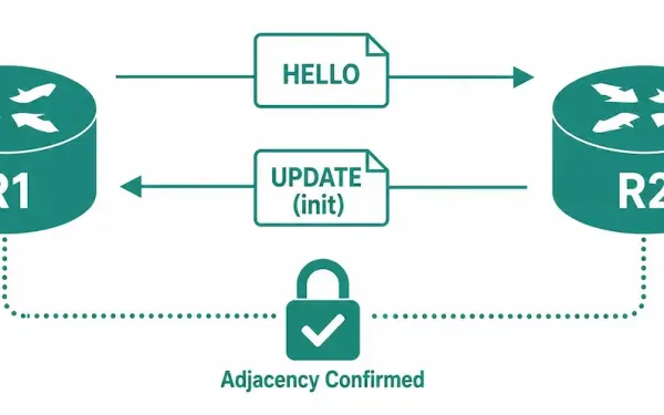Four-Step Diagram Of The Eigrp Adjacency Handshake, Showing The Adjacency Is Not Complete Until A Confirming Hello Is Sent