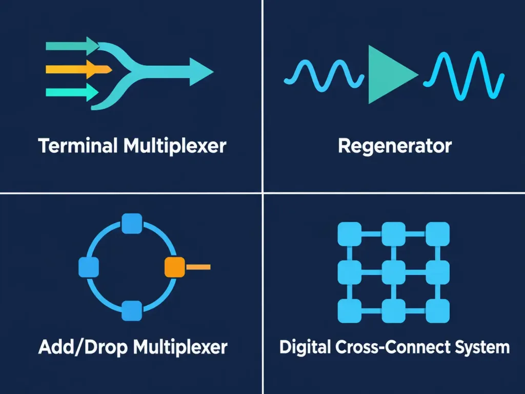 What Is Sonet? Synchronous Optical Networking Explained 4 Diagram Of The Four Core Sonet Network Equipment Types