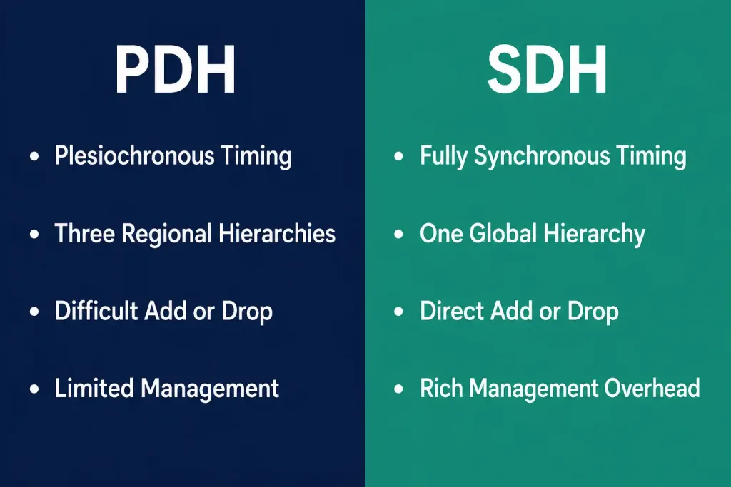 What Is Pdh? Plesiochronous Digital Hierarchy Explained 5 Side-By-Side Comparison Of Pdh And Sdh Characteristics