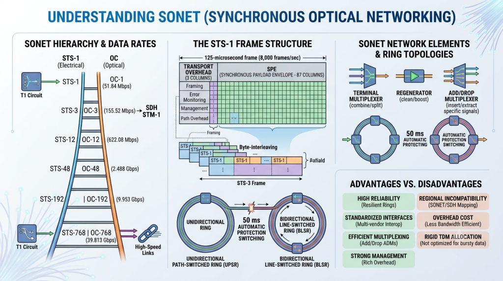 What Is Sonet? Synchronous Optical Networking Explained 2 What Sonet Does