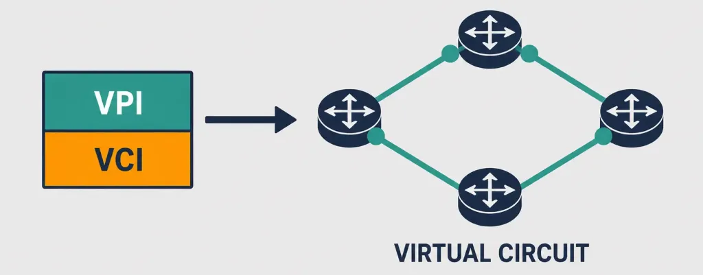 What Is Atm? Asynchronous Transfer Mode Explained 3 Diagram Showing Vpi And Vci Fields Identifying An Atm Virtual Circuit