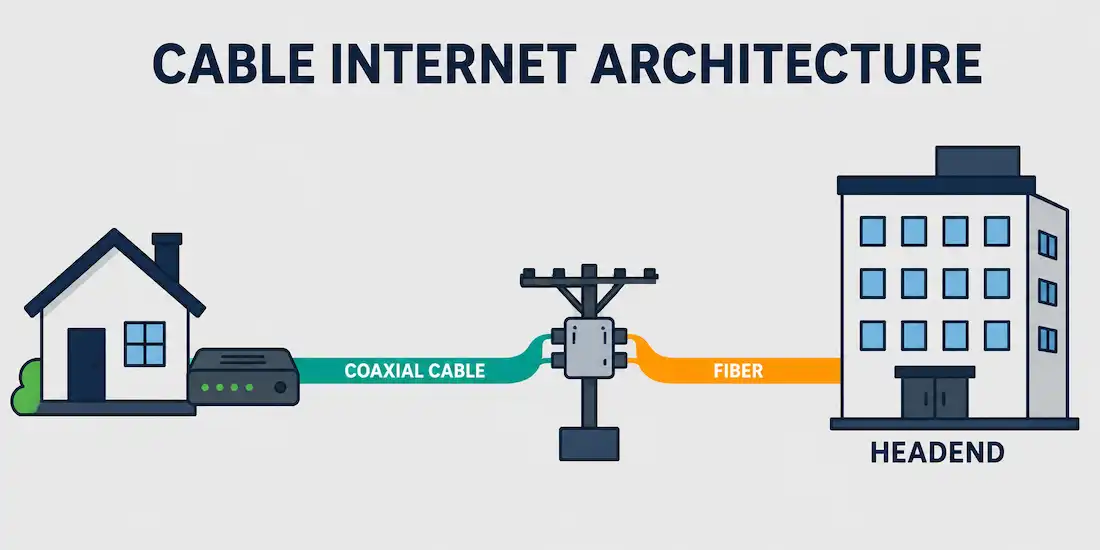 Cable Internet: How It Works, Speeds, And Architecture 1 Cable Internet Connection From Home Modem To Provider Headend