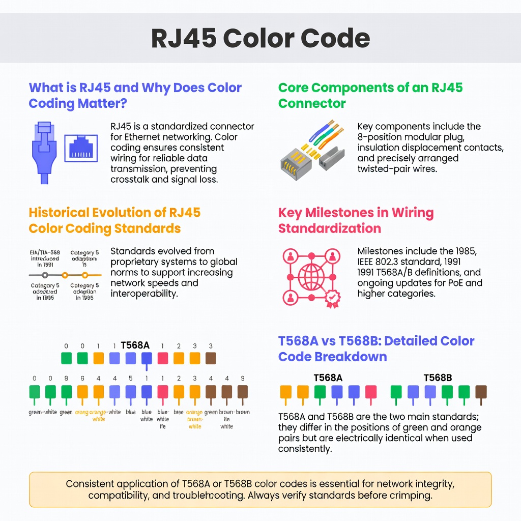 Cracking The Code: Understanding The Rj45 Color Code For Perfect Network Connections 2024 2 Rj45 Color Code Infographic