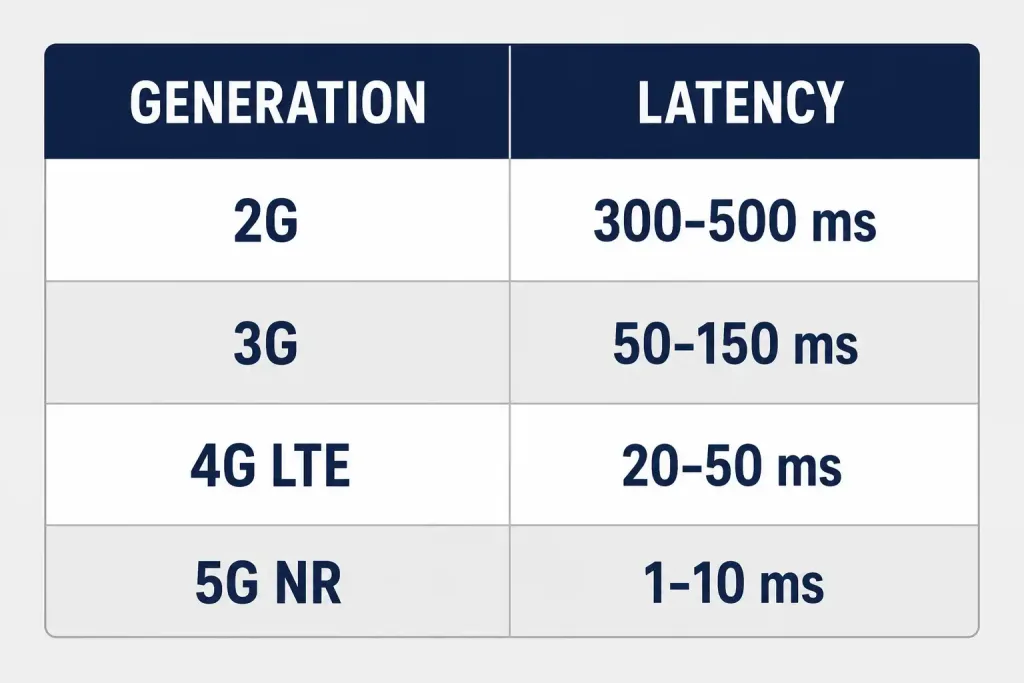 Cellular Network: How Cellular Wan Technology Works 5 Comparison Table Of Latency Across 2G, 3G, 4G, And 5G Cellular Generations