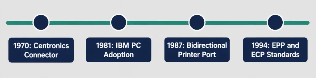 What Is A Parallel Port? History, Pinout, And How It Works 3 Timeline Of Parallel Port Standards From Centronics To Ieee 1284