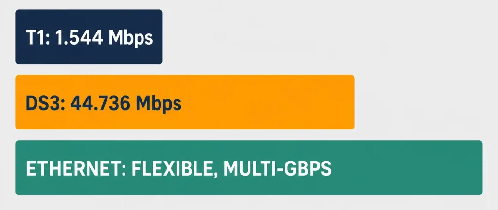 Point-To-Point Communication Links: A Complete Guide 3 Comparison Of T1, Ethernet, And Ds3 Point-To-Point Link Speeds