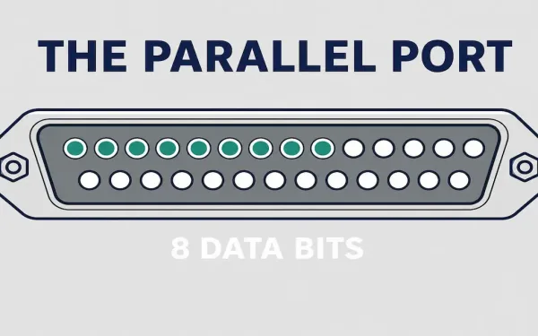 Db-25 Parallel Port Connector With Labeled Data Pins
