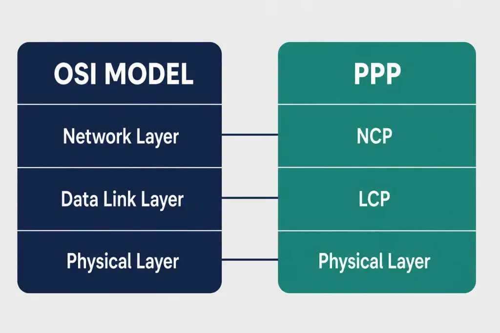 Ppp Components: Layered Architecture And Frame Structure Explained 2 Diagram Comparing Ppp'S Layered Model To The Osi Reference Model