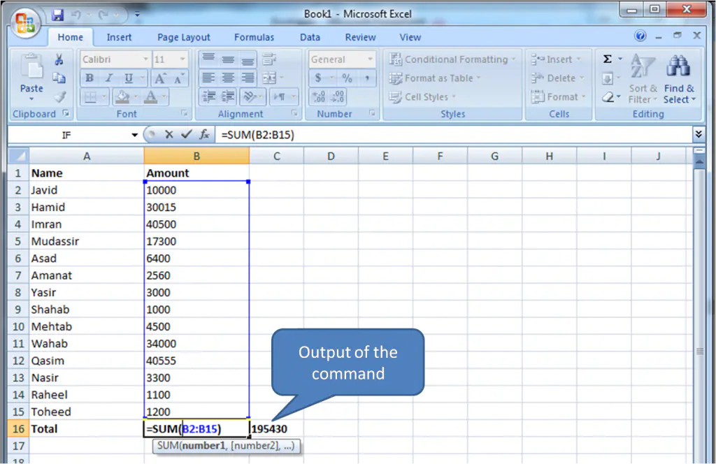 3 Excel Formula – SUM, Subtraction Average