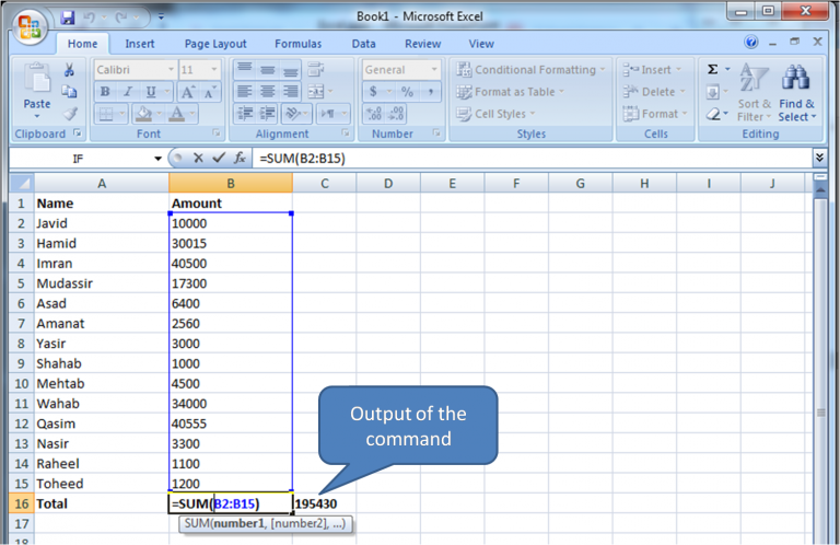 3 Excel Formula – SUM, Subtraction Average