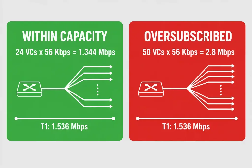 Multiple Virtual Circuits: Sharing One Physical Line Across Many Destinations 4 Comparison Of A Within-Capacity And An Oversubscribed Frame Relay Line