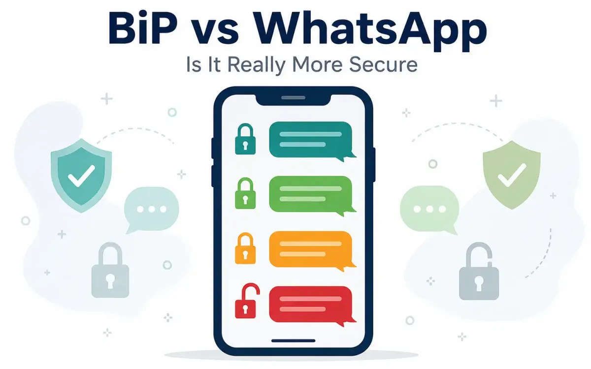 Bip Vs. Whatsapp: Is It Really A Better Alternative? 1 Illustration Of A Smartphone With Four Chat Bubbles And Padlock Icons, One Unlocked, Representing A Messaging App Security Comparison