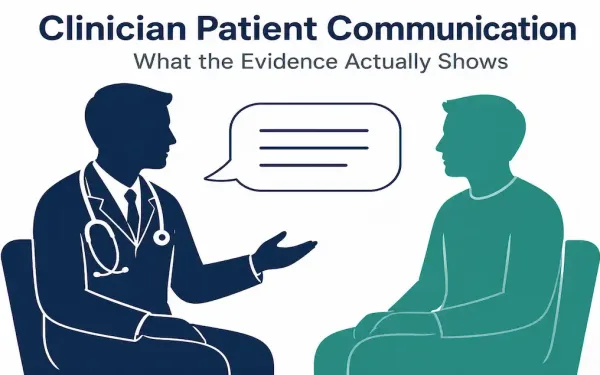 Illustration Of A Clinician And Patient In Conversation, Representing Effective Healthcare Communication
