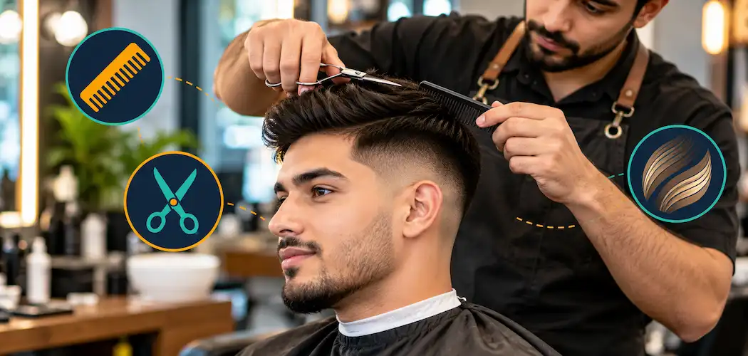 Man Getting A Modern Fade Haircut At A Barbershop