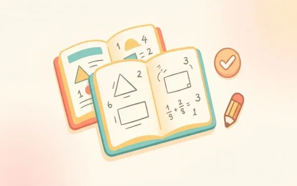 Open Notebook And Textbook With Simple Geometric Shapes And Math Equations Doodled Around It, Representing Class 7 Maths Exam Preparation
