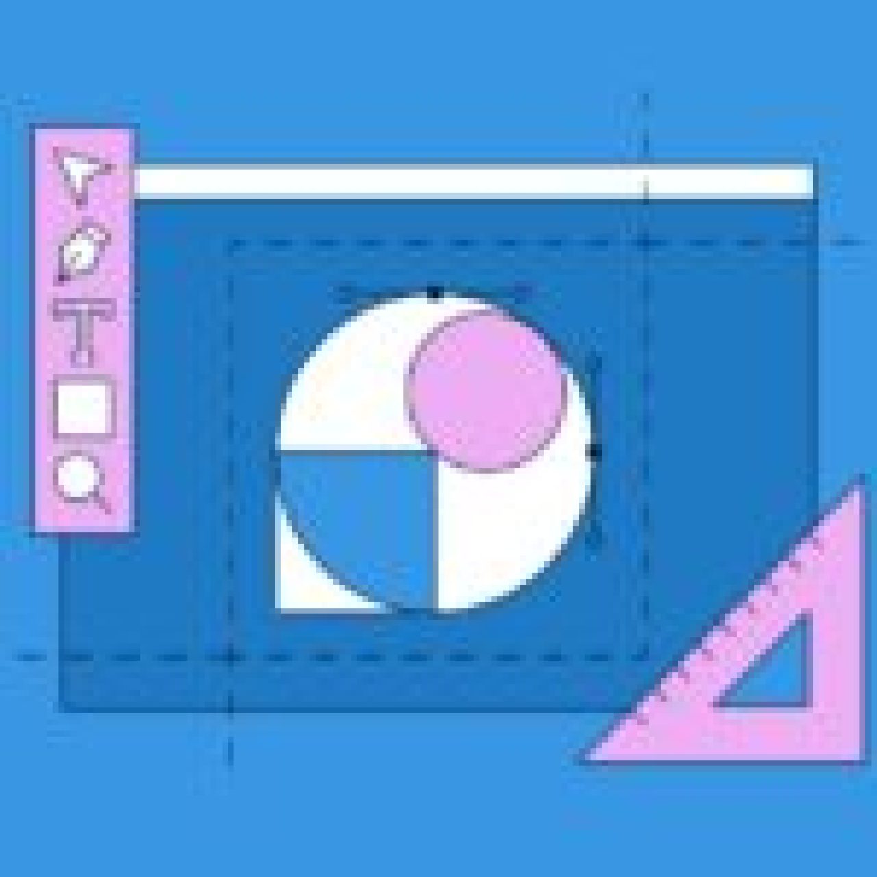 Illustration of web development facts process with icons representing coding, design, and analytics.