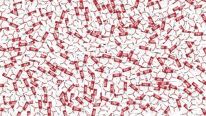 A multitude of scattered PDF icons symbolizing the process of splitting your PDF files into separate documents