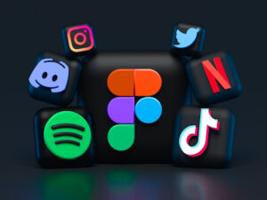 A visual representation of social media icons intertwined with entertainment elements like film reels and music notes.