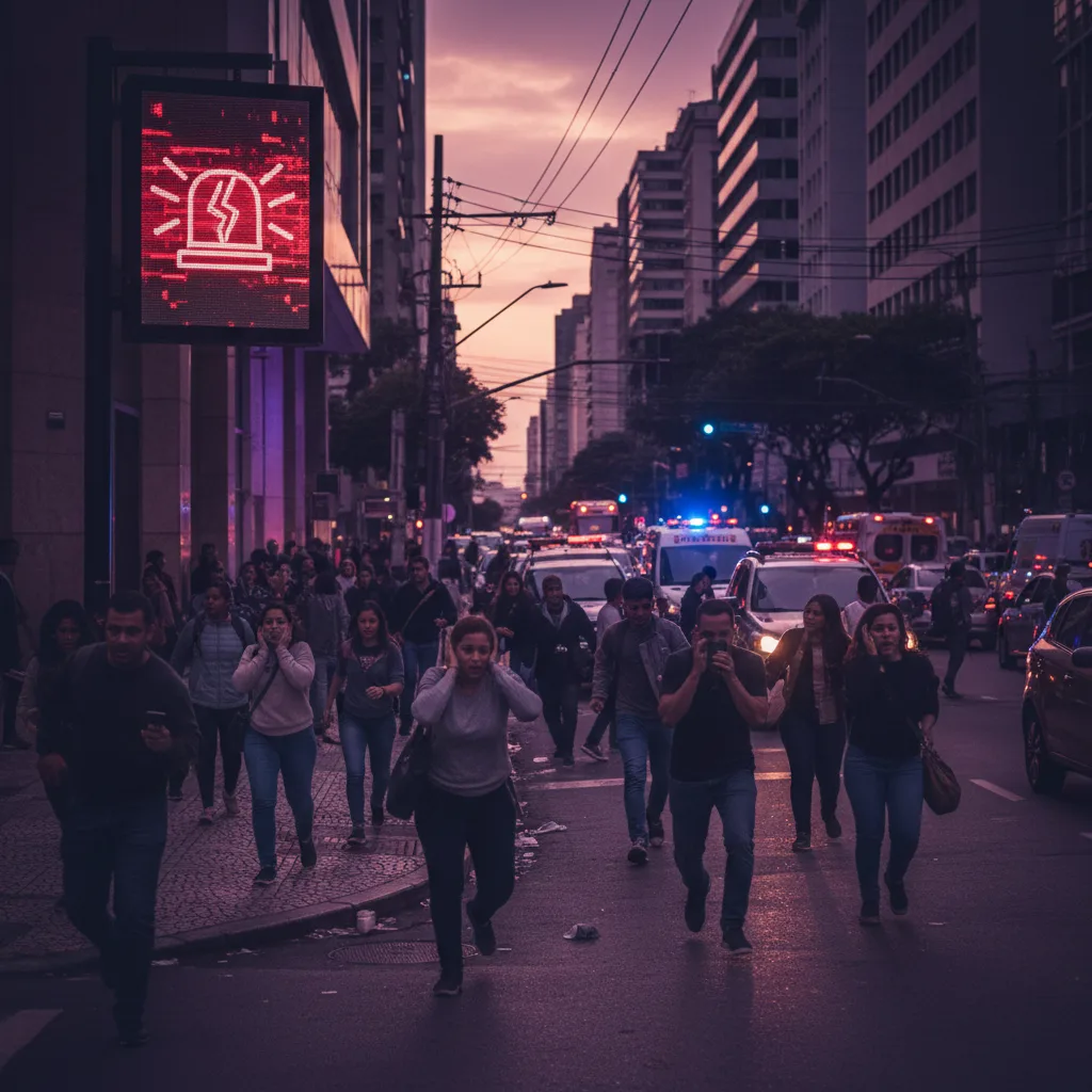 False Emergency Alerts Spark Chaos Across Brazil, Suspected Cyberattack Blamed 1 Cityscape Of A Major Brazilian City With Emergency Alert Sirens Blaring