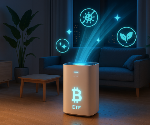 Modern Air Disinfectant Machine In A Sleek Singapore Hdb Living Room, Emitting Soft Blue Light With Hepa And Uv Indicators, Surrounded By Clean Air Icons And Tropical Plants For 2025 Indoor Wellness.
