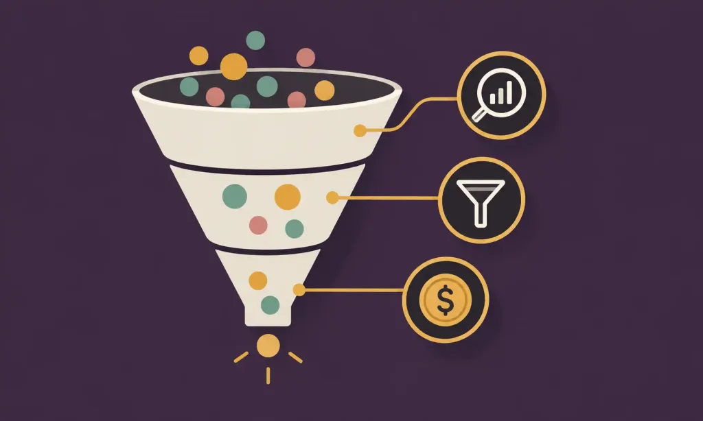 Social Media'S Role In Your Business 3 Funnel Illustration Showing Raw Social Media Engagement Data Narrowing Through Goals And Context Into Measurable Business Results