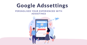 User navigating Google Ads Settings dashboard on a laptop and mobile device.