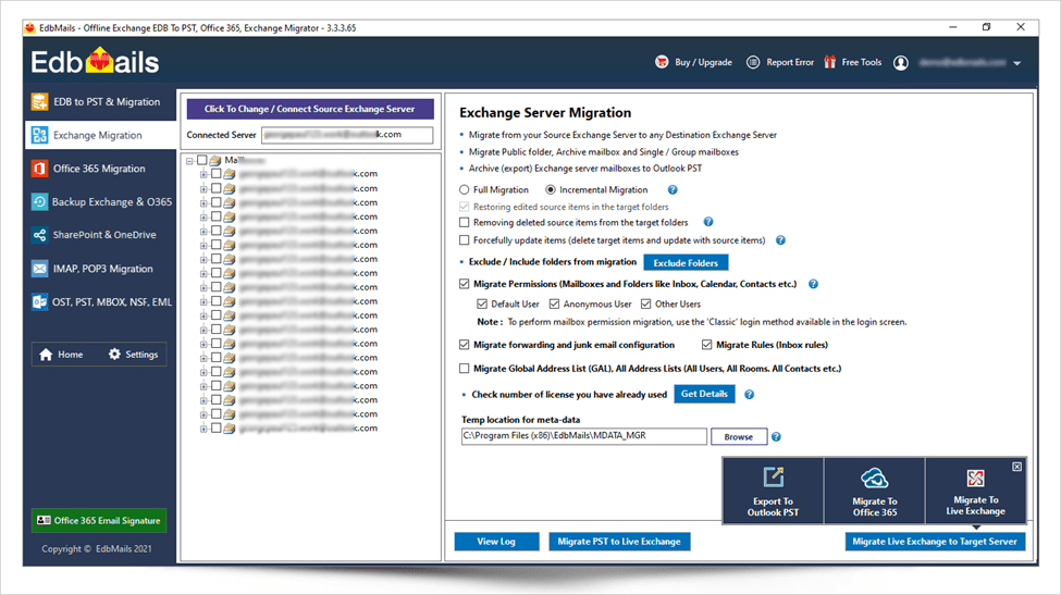 Connect to Exchange Server Source