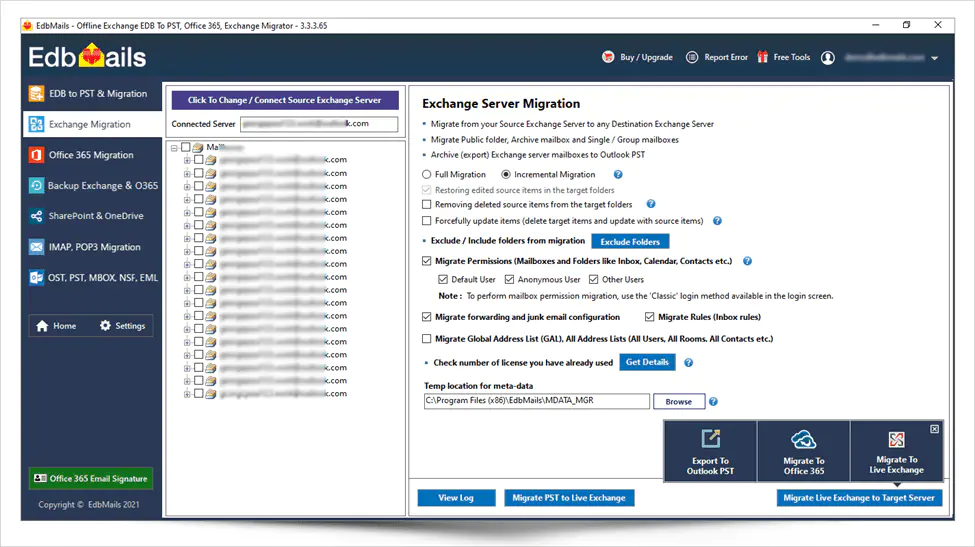 Connect to Exchange Server (Source)