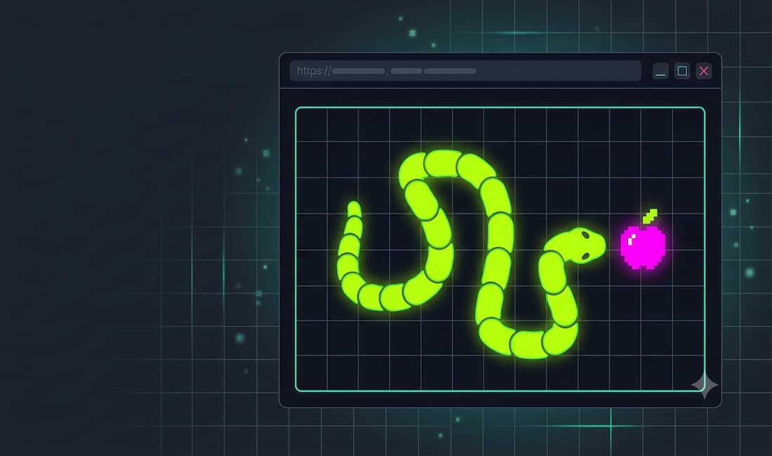 Dark Snake Gang Explained: How To Install Google Snake Mods Safely In 2026 1 Illustration Of A Retro Snake Game In Dark Mode With Neon Custom Colors, Representing Google Snake Mods And Dark Snake Gang